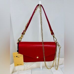 Artisan Italian Red Leather Crossbody ~ New with Tags ~